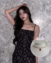Load image into Gallery viewer, City Women Gold Chain Choker - Ruby Red (STAYC Isa, Dreamcatcher Yoohyeon Necklace)