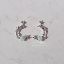 Load image into Gallery viewer, Mint Rose Moon Fairy Earrings