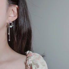 Load image into Gallery viewer, Mint Rose Moon Fairy Earrings