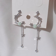 Load image into Gallery viewer, Mint Rose Moon Fairy Earrings