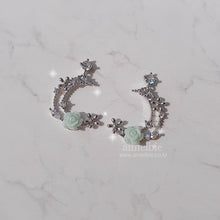 Load image into Gallery viewer, Mint Rose Moon Fairy Earrings