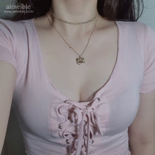 Load image into Gallery viewer, Lovely Ribbon Layered Necklace - Gold (Choi Yoojung, Kwon Jinah Necklace)