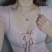 Load image into Gallery viewer, Lovely Ribbon Layered Necklace - Gold (Choi Yoojung, Kwon Jinah Necklace)