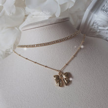 Load image into Gallery viewer, Lovely Ribbon Layered Necklace - Gold (Choi Yoojung, Kwon Jinah Necklace)