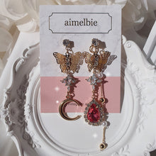 Load image into Gallery viewer, Rosepink Moon Butterfly Earrings