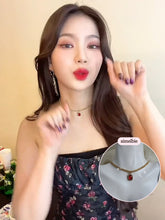 Load image into Gallery viewer, City Women Gold Chain Choker - Ruby Red (STAYC Isa, Dreamcatcher Yoohyeon Necklace)