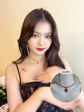 Load image into Gallery viewer, City Women Gold Chain Choker - Ruby Red (STAYC Isa, Dreamcatcher Yoohyeon Necklace)