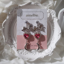 Load image into Gallery viewer, Moon Witch Earrings - Rosepink / Silver base