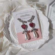 Load image into Gallery viewer, Rosepink Heart Love Wing Earrings