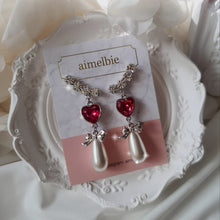 Load image into Gallery viewer, Rosepink Heart Love Wing Earrings