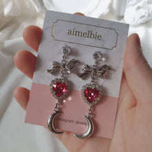 Load image into Gallery viewer, Moon Witch Earrings - Rosepink / Silver base