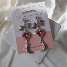 Load image into Gallery viewer, Moon Witch Earrings - Rosepink / Silver base