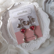 Load image into Gallery viewer, Moon Witch Earrings - Rosepink / Silver base