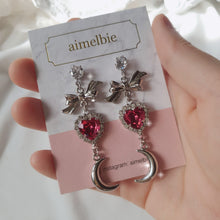 Load image into Gallery viewer, Moon Witch Earrings - Rosepink / Silver base