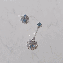 Load image into Gallery viewer, Pure Blue Flowers Earrings