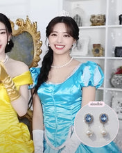 Load image into Gallery viewer, Light Sapphire and Pearl Earrings (ITZY Yuna Earrings)