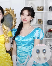 Load image into Gallery viewer, Light Sapphire and Pearl Earrings (ITZY Yuna Earrings)
