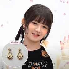 Load image into Gallery viewer, Gold Heart Lock Earrings (Ive Yujin, Ive Rei, Billlie Sheon Earrings)