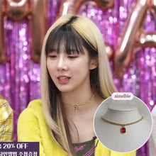 Load image into Gallery viewer, City Women Gold Chain Choker - Ruby Red (STAYC Isa, Dreamcatcher Yoohyeon Necklace)