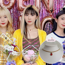 Load image into Gallery viewer, City Women Gold Chain Choker - Ruby Red (STAYC Isa, Dreamcatcher Yoohyeon Necklace)