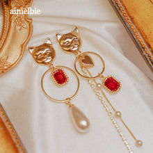 Load image into Gallery viewer, Melbie The Cat Series - Red Party Queen Earrings