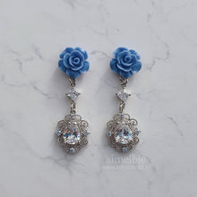 Load image into Gallery viewer, Blue Rose Spell Earrings (H1-Key Hwiseo Earrings)