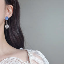 Load image into Gallery viewer, Blue Rose Spell Earrings (H1-Key Hwiseo Earrings)