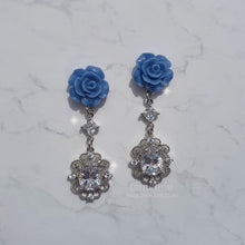 Load image into Gallery viewer, Blue Rose Spell Earrings (H1-Key Hwiseo Earrings)