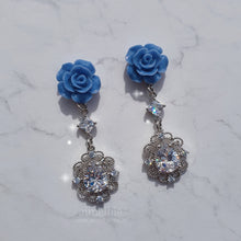 Load image into Gallery viewer, Blue Rose Spell Earrings (H1-Key Hwiseo Earrings)
