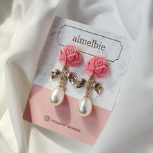 Load image into Gallery viewer, Pink Rose Earrings (Dreamcatcher Jiyu Earrings)