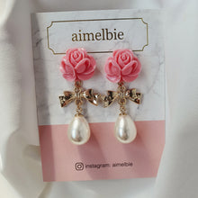 Load image into Gallery viewer, Pink Rose Earrings (Dreamcatcher Jiyu Earrings)