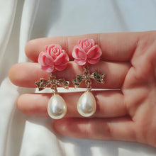 Load image into Gallery viewer, Pink Rose Earrings (Dreamcatcher Jiyu Earrings)
