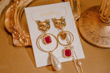 Load image into Gallery viewer, Melbie The Cat Series - Red Party Queen Earrings