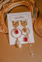 Load image into Gallery viewer, Melbie The Cat Series - Red Party Queen Earrings