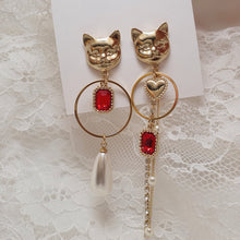 Load image into Gallery viewer, Melbie The Cat Series - Red Party Queen Earrings