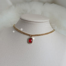 Load image into Gallery viewer, City Women Gold Chain Choker - Ruby Red (STAYC Isa, Dreamcatcher Yoohyeon Necklace)