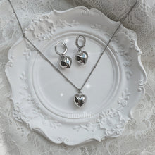 Load image into Gallery viewer, Modern Heart Huggies Earrings - Silver
