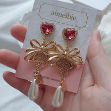 Load image into Gallery viewer, Ribbon Party Earrings - Rosepink