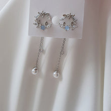 Load image into Gallery viewer, Light Blue Fairy Moon Earrings