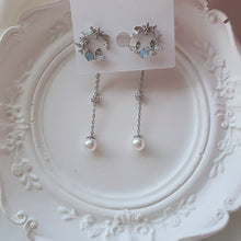 Load image into Gallery viewer, Light Blue Fairy Moon Earrings
