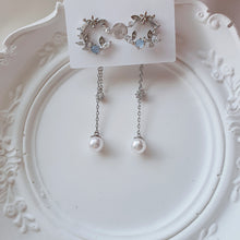 Load image into Gallery viewer, Light Blue Fairy Moon Earrings