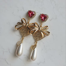 Load image into Gallery viewer, Ribbon Party Earrings - Rosepink