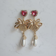 Load image into Gallery viewer, Ribbon Party Earrings - Rosepink