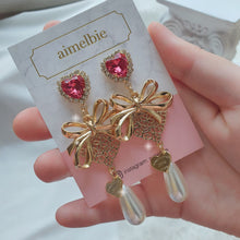 Load image into Gallery viewer, Ribbon Party Earrings - Rosepink