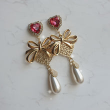 Load image into Gallery viewer, Ribbon Party Earrings - Rosepink