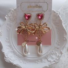 Load image into Gallery viewer, Ribbon Party Earrings - Rosepink