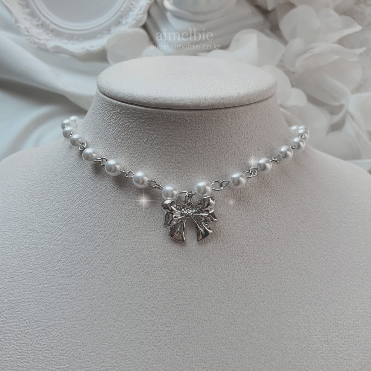 ★韓国大人気★TATIANA★(Silver925) Ribbon Tie Pearl Necklace Designer fashion, Seoul-fully created | W Concept