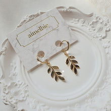 Load image into Gallery viewer, Forest Leaves Huggies Earrings - Gold