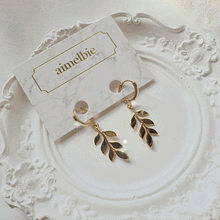 Load image into Gallery viewer, Forest Leaves Huggies Earrings - Gold