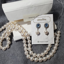 Load image into Gallery viewer, Light Sapphire and Pearl Earrings (ITZY Yuna Earrings)